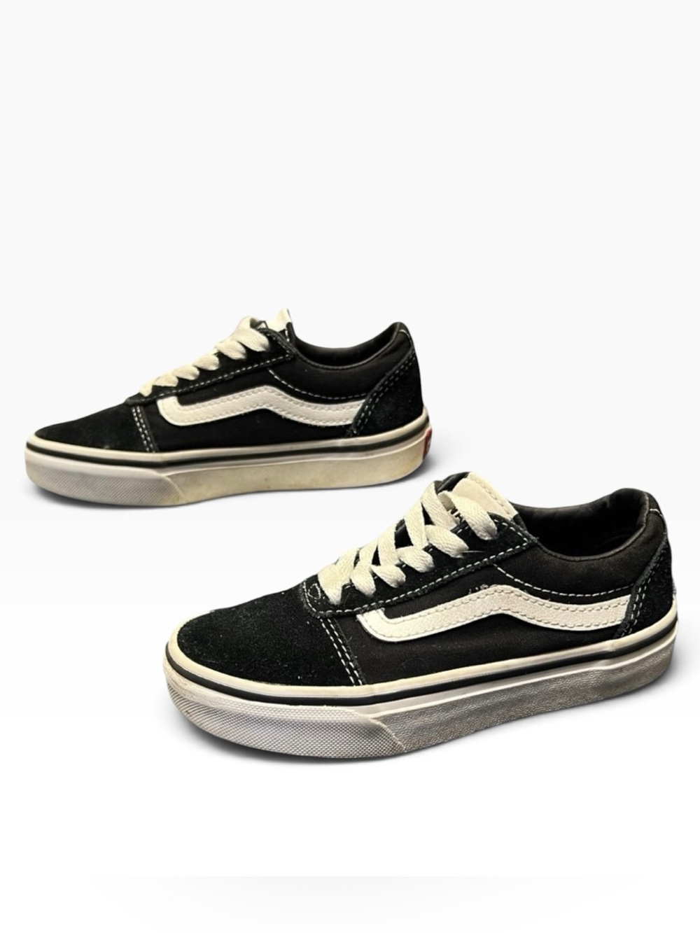 Vans Old Skool Black White Suede Canvas Skate Shoes US Youth 12 500714